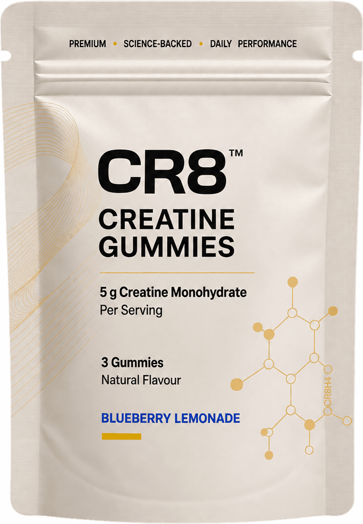 A single-serving CR8 Creatine Gummies sachet